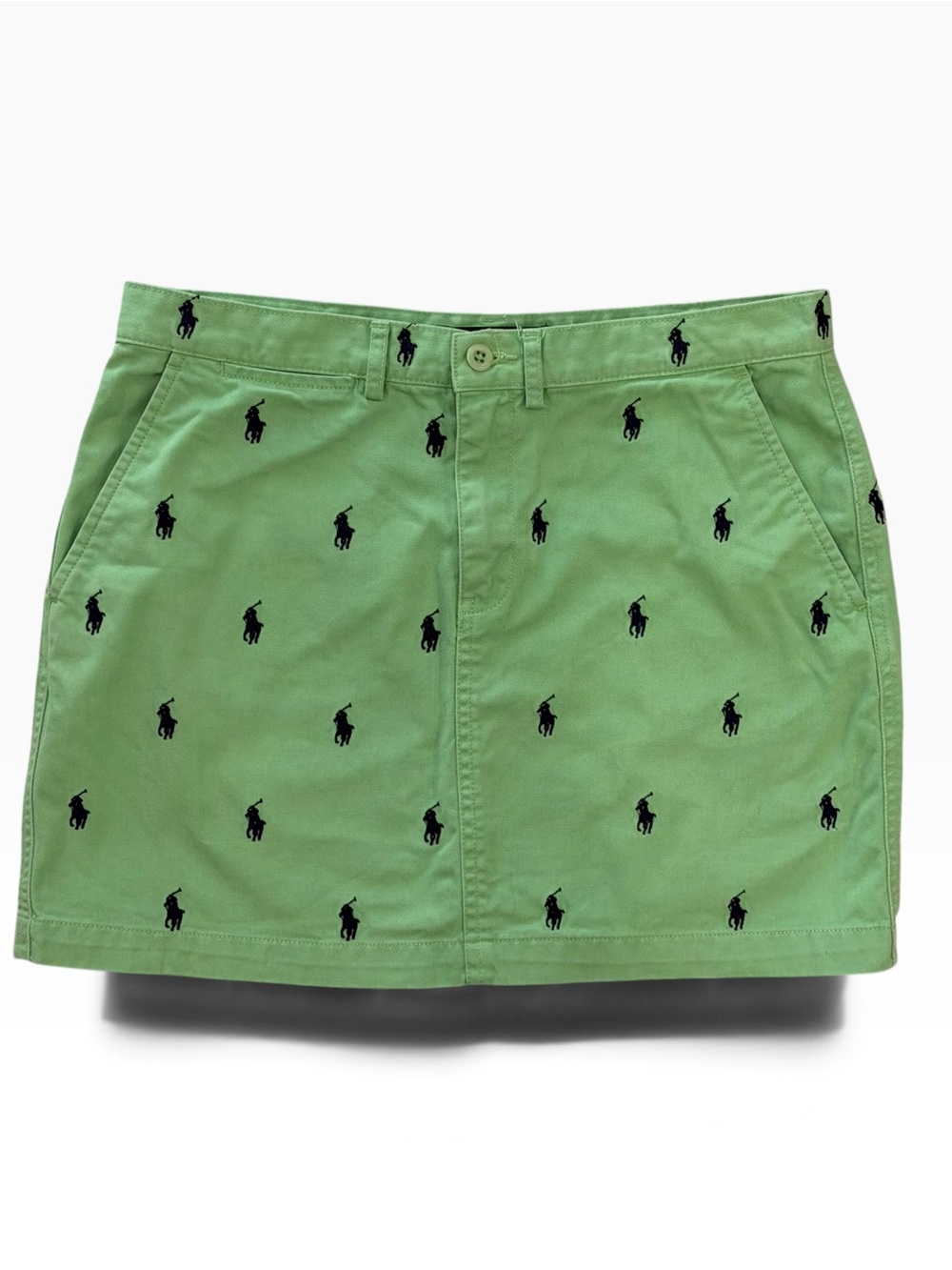 Ralph Lauren Sport Green Embroidered Polo Pony Mini Skirt Size 4